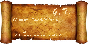 Glaser Teodózia névjegykártya